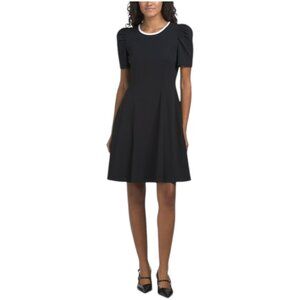 KARL LAGERFELD Contrast Collar Scuba Mini Sheath Dress